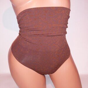 Victoria Secret Shapewear Shaper Panty Thong Back Brown Curves Tan Leopard New W